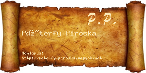 Péterfy Piroska névjegykártya