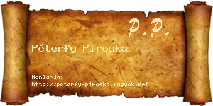 Péterfy Piroska névjegykártya